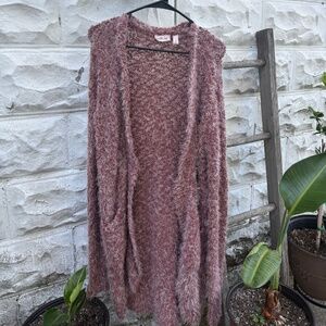 Willow & Root cardigan mauve and cream